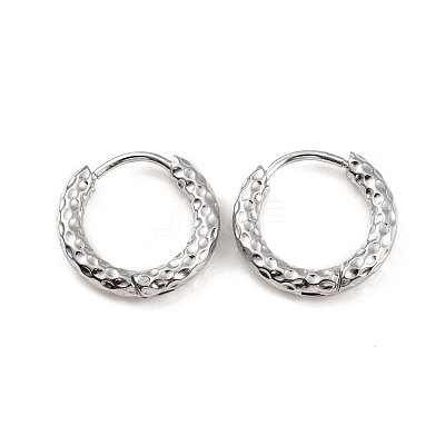 Non-Tarnish 304 Stainless Steel Grooved Hoop Earrings EJEW-M218-01A-P-1