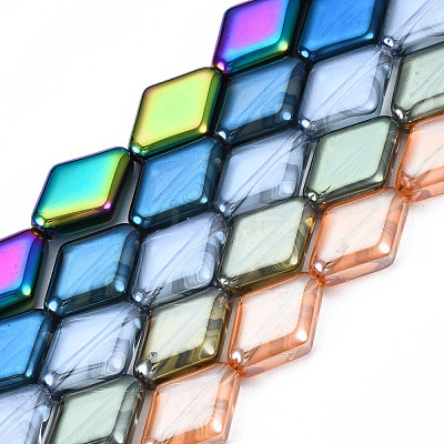 Electroplate Glass Beads Strands EGLA-N008-009-1