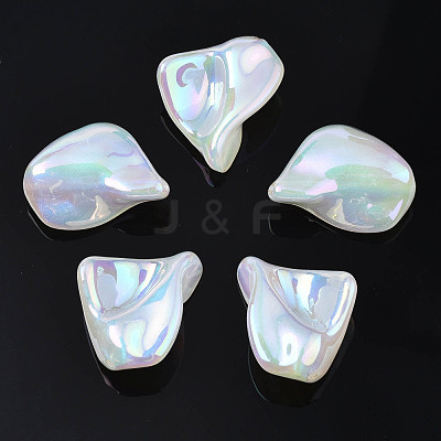 Rainbow Iridescent Plating Acrylic Beads PACR-S221-002-1
