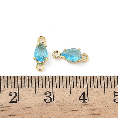 Brass Pave Cubic Zirconia Connector Charms KK-Z136-46G-02-1