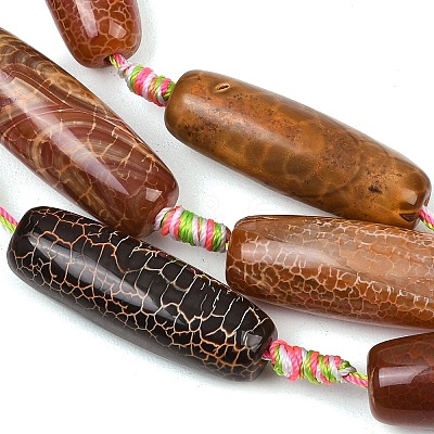 Natural Fire Crackle Agate Beads Strands G-P605-E01-01A-1