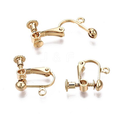 Brass Clip-on Earring Findings KK-Q764-029-1