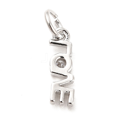 Rack Plating Brass Cubic Zirconia Charms KK-K270-25P-1
