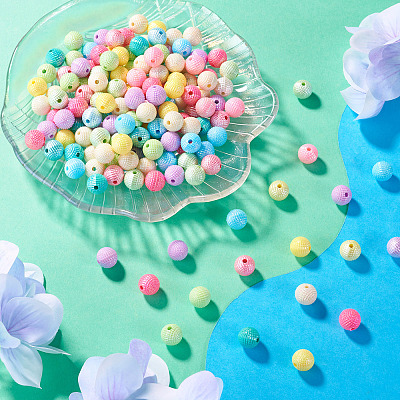 200Pcs Opaque ABS Plastic Beads MACR-TA0002-85-1