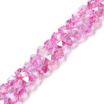 Transparent Electroplate Glass Beads Strands EGLA-F160-01E-1