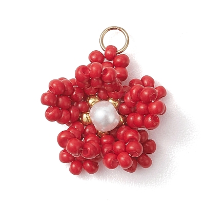 Glass Seed Beaded Pendants PALLOY-MZ01246-02-1