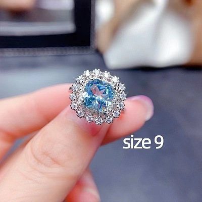 Square Alloy Rhinestone Pendant Necklace & Stud Earring & Finger Ring Sets WG30FCB-01-1
