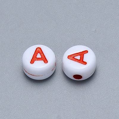 Craft Acrylic Horizontal Hole Letter Beads SACR-S201-11A-1