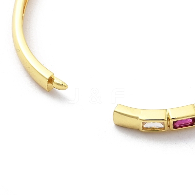 Rack Plating Brass Micro Pave Cubic Zirconia Bangles for Women BJEW-G730-01G-02-1
