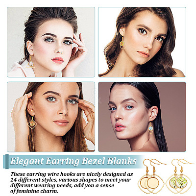 DIY Blank Dome Stainless Steel Dangle Earrings Making Kits DIY-AN0001-09G-1