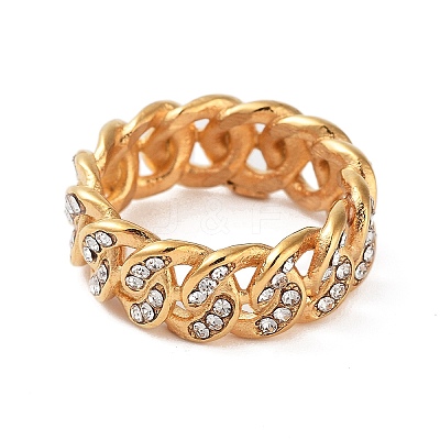 Ion Plating(IP) 304 Stainless Steel Cubic Zirconia Wide Band Rings RJEW-K270-07C-07G-1
