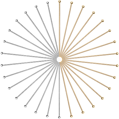 200Pcs 2 Colors 304 Stainless Steel Ball Head pins STAS-SC0007-82-1