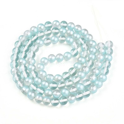 Baking Paint Transparent Glass Beads Strands DGLA-N011-8mm-05-1