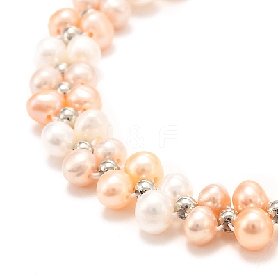 Natural Fresh Water Pearl Beaded Bracelets BJEW-D447-08G-01-1