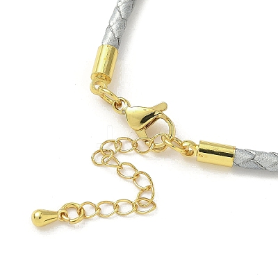 3MM Braided Round Imitation Leather Cord Bracelet Making MAK-S075-01G-L-1
