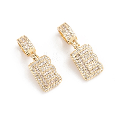 Brass Micro Pave Cubic Zirconia Pendants ZIRC-G165-13G-E-1