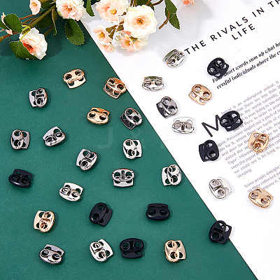 32Pcs 4 Colors Alloy Cord Locks FIND-DC0006-20-1