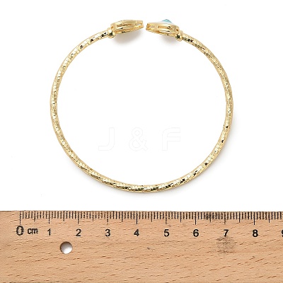 Brass Micro Pave Clear Cubic Zirconia Cuff Bangles for Women BJEW-B145-08G-01-1