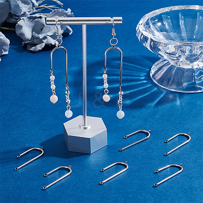 30Pcs 304 Stainless Steel Asymmetric Length Chandelier Component Links STAS-UN0049-34-1