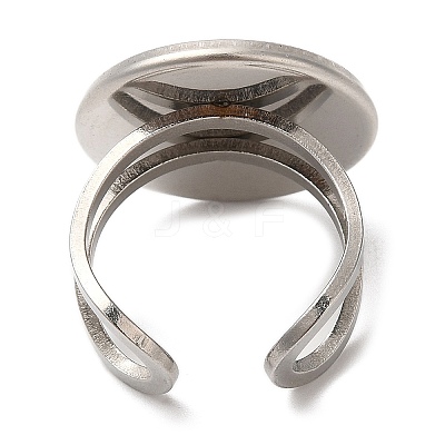 Non-Tarnish 304 Stainless Steel Open Cuff Findings STAS-R123-02D-P-1