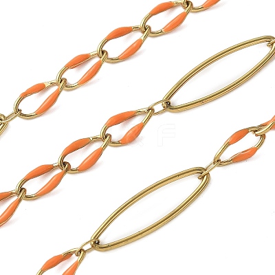 304 Stainless Steel Enamel Link Chains CHS-U003-01G-11-1