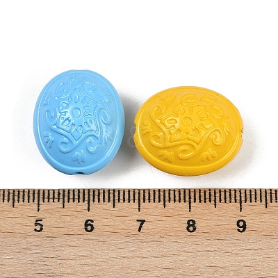 Opaque & Spray Painted Acrylic Beads OACR-G048-04-1