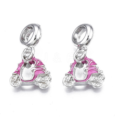 Rack Plating Alloy Enamel European Dangle Charms MPDL-N039-038-1