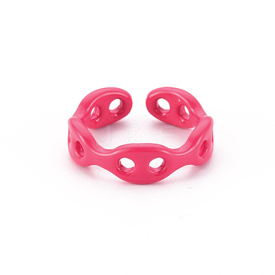 Spray Painted Brass Cuff Rings RJEW-S045-104-NR-1