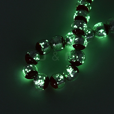 Luminous Handmade Lampwork Silver Foil Beads Strand FOIL-N029-03E-1