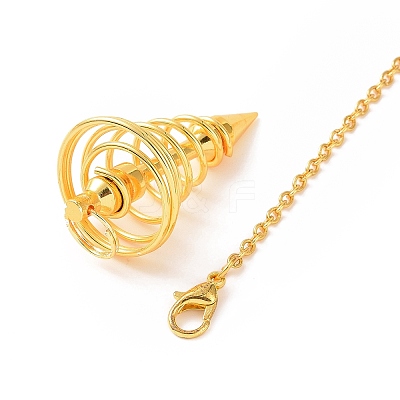 Brass Cable Chain Coil Dowsing Pendulums HJEW-D004-01G-1