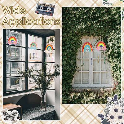 DIY Unfinished Wood Rainbow Wind Chime Kits for Children's Crafts ST-CJ0009-2-1