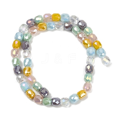 Electroplate Opaque Glass Beads Strands EGLA-G039-03A-01-1