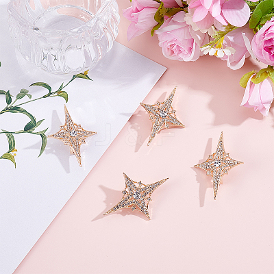 4Pcs Alloy Rhinestone Lapel Pins for Backpack Clothes JEWB-HY0001-64A-1