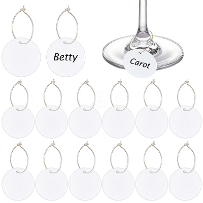 50Pcs Acrylic Round Sheet Pendants DIY-BC0014-03A-1