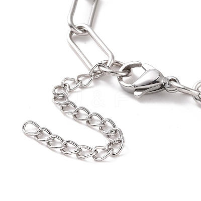 Tarnish Resistant 304 Stainless Steel Paperclip Chain Bracelet for Men Women BJEW-E031-03P-03-1
