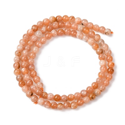 Natural Sunstone Beads Strands G-K423-A01-4mm-1