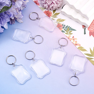 20Pcs Acrylic Photo Frame Keychains AJEW-TA0003-60-1