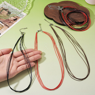 6Pcs 3 Colors 1MM Polyester&Cotton Waxed Cord 5-Strand Necklace Making MAK-TA0001-36B-1
