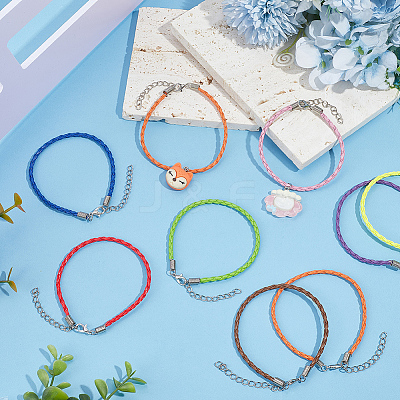 40Pcs 10 Colors Braided Waxed Cord Bracelets for Men Women BJEW-SC0001-71-1