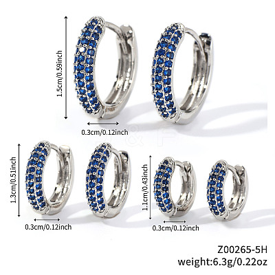 Elegant Brass Pave Cubic Zirconia Hoop Earrings GU7152-6-1