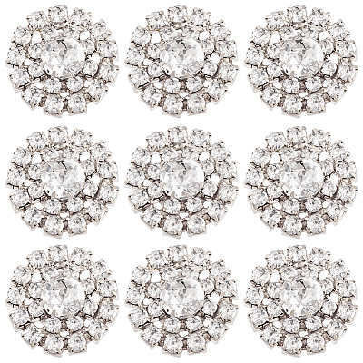 30Pcs Alloy Rhinestone Cabochons ALRI-GA0001-09S-1