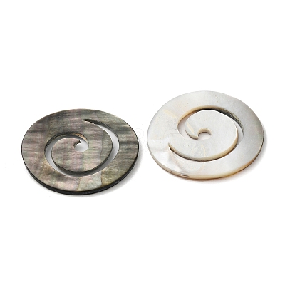 Natural Black Lip Shell Vortex Cabochons SHEL-M019-04-1
