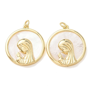 Religion Natural White Shell Pendants SH-CBAB4F6-01G-1