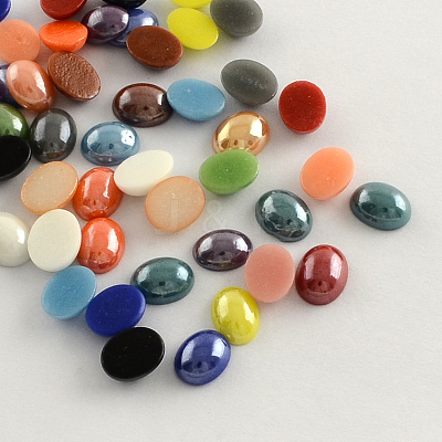 Pearlized Plated Handmade Porcelain Cabochons PORC-S804-10x14-M-1