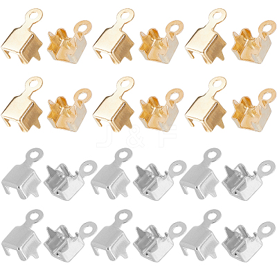 300Pcs 2 Colors Brass Pendant Rhinestone Settings KK-SC0004-55-1