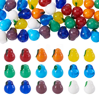 36Pcs 9 Colors Handmade Lampwork Beads LAMP-TA0002-18-1