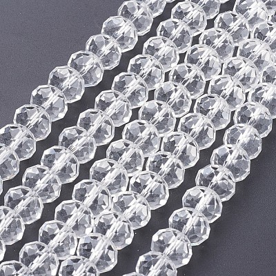 Faceted Rondelle Handmade Glass Beads G02YI011-1