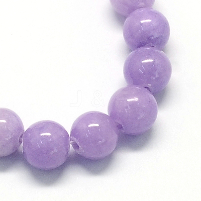 Natural Dyed Yellow Jade Gemstone Bead Strands G-R271-6mm-YXS24-1