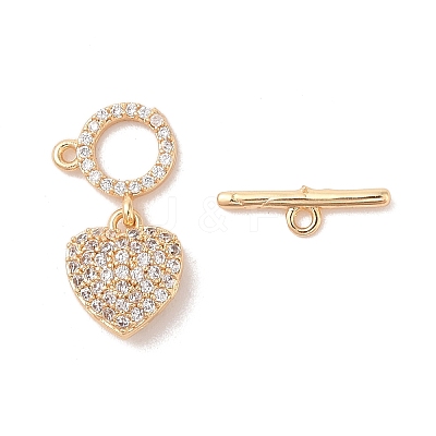 Brass Micro Pave Cubic Zirconia Toggle Clasps KK-B100-066G-01-1