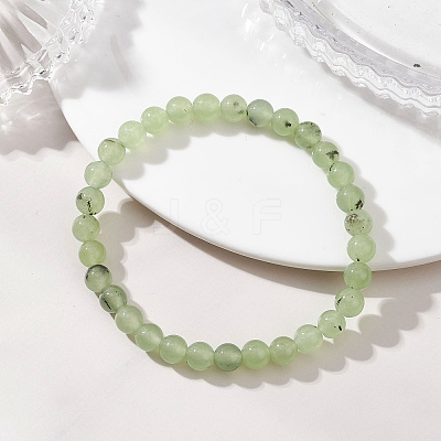 Natural Prehnite Beads Stretch Bracelets for Women BJEW-JB13197-1